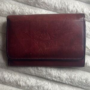Rolfs Burgundy Fold-Over Leather Wallet